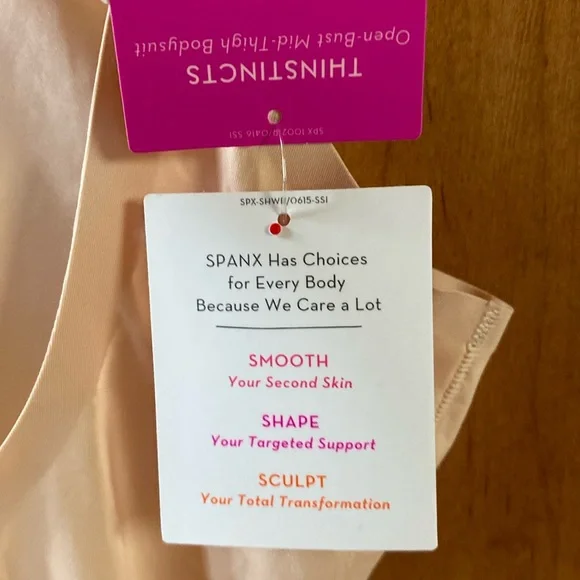 Spanx Thinstincts Open Bust Mid Thigh Bodysuit XS